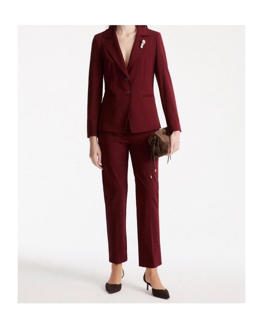Marella Red Casual Trousers With Belt Loops