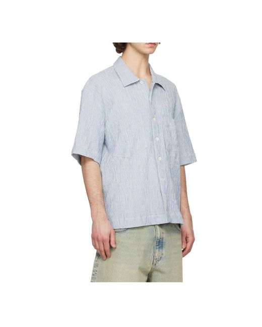 sunflower Blue Adam Striped Short-Sleeve Shirt for men