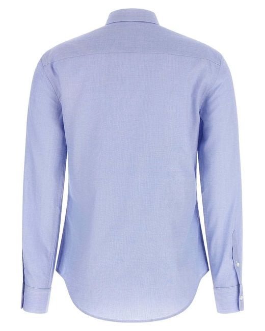 Polo Ralph Lauren Blue Logo-Embroidered Buttoned Shirt