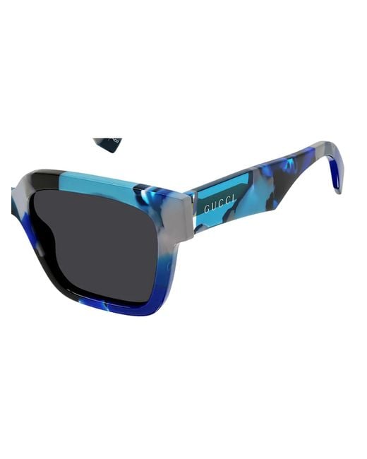Gucci Blue Eyewear Rectangle Frame Sunglasses for men