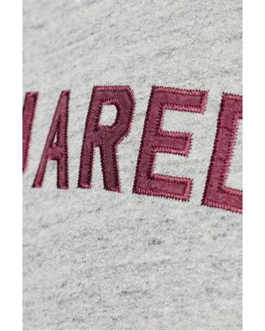 DSquared² Gray Logo Embroidered Crewneck Sweatshirt for men