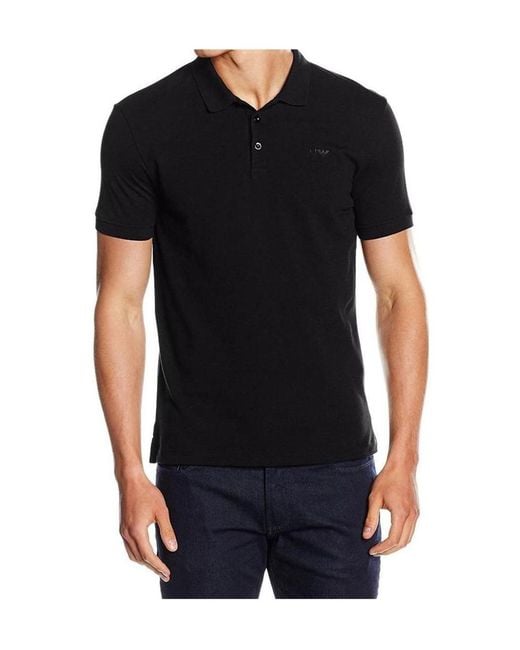 Armani Jeans Black Logo Polo Shirt for men