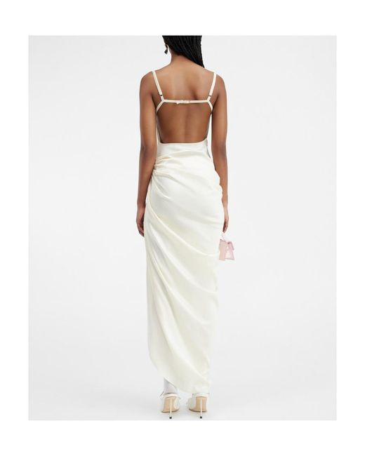 Jacquemus White Long Asymmetric Lingerie Dress