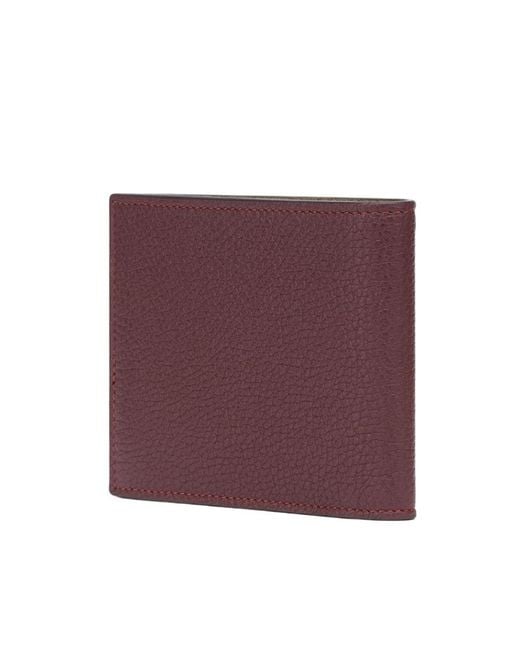 Fendi Purple Burgundy Leather Bi-Fold Wallet for men