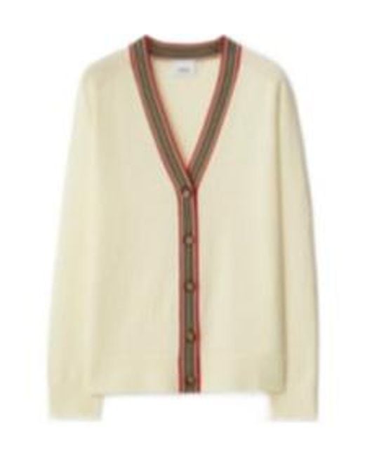 Burberry Natural V-Neck Knitted Cardigan