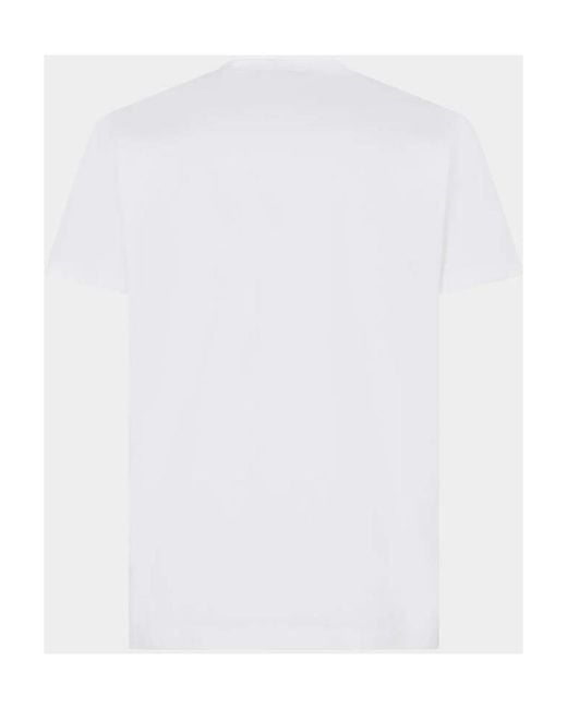 DSquared² White Logo Printed Crewneck T-Shirt for men