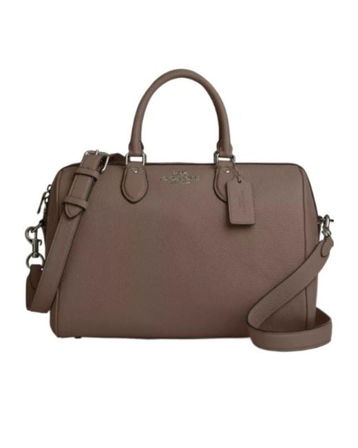 COACH Brown Rowan Large Satchel Bag