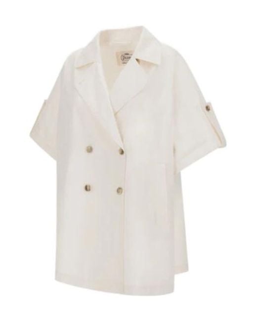 Herno White Double Breasted Coat
