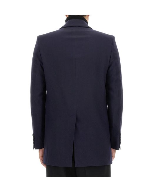 AMI Blue V-Neck Double-Breasted Tailored Blazer for men