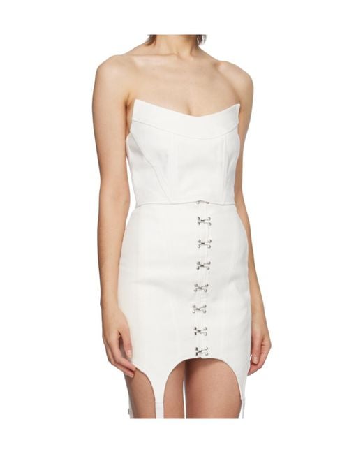 Dion Lee White Embossed Off-Shoulder Bustier