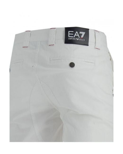 EA7 Gray Logo Detail Shorts for men