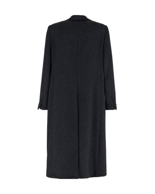 Lardini Black Double-Breasted Tailored Coat for men