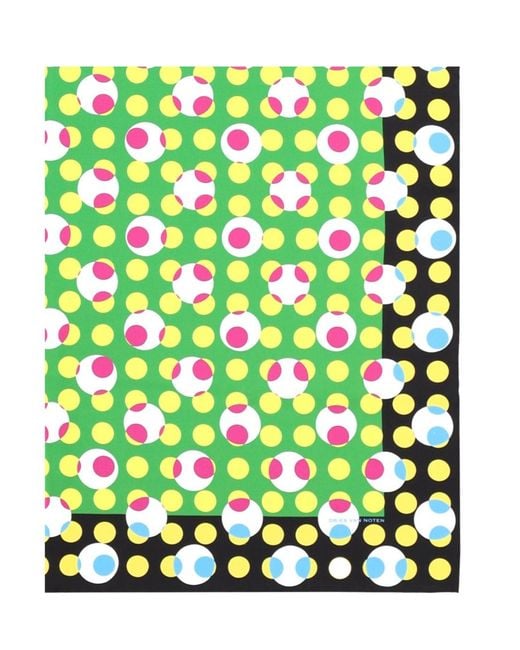 Dries Van Noten Green Pattern Scarf