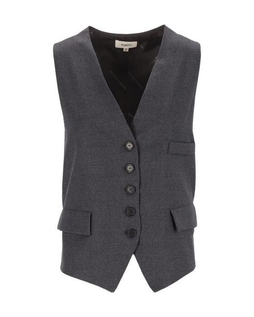 Barena Black Button-Front Vest