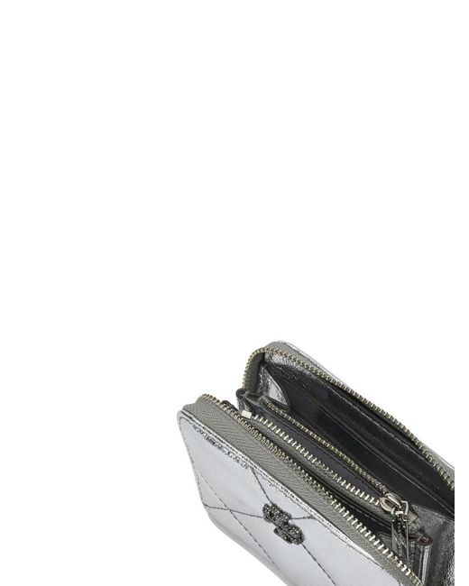Tory Burch White Quilted Zipped Card Holder