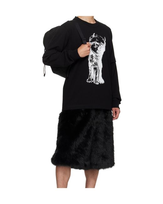 Sacai Black Crew Neck T-Shirt for men