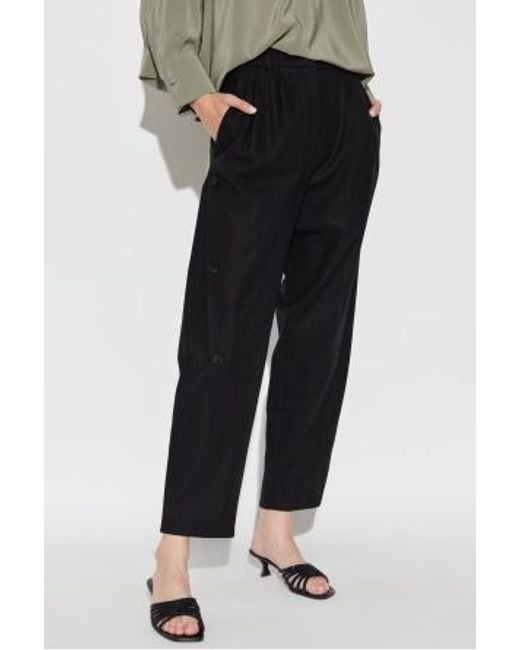 Max Mara Black Pleat-Detail Trousers
