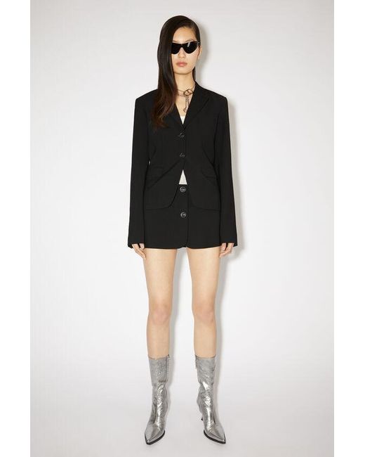Acne Black Notched-Lapel Single-Breasted Blazer
