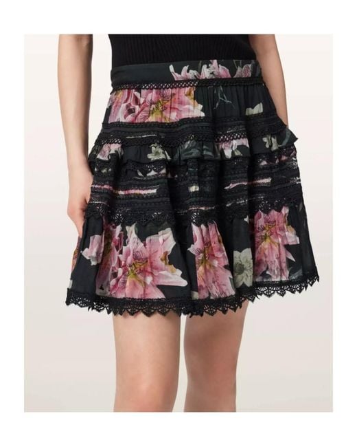 AllSaints Black Printed Skirt
