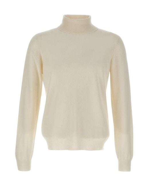 Gran Sasso White Long-Sleeved Turtleneck Sweater for men