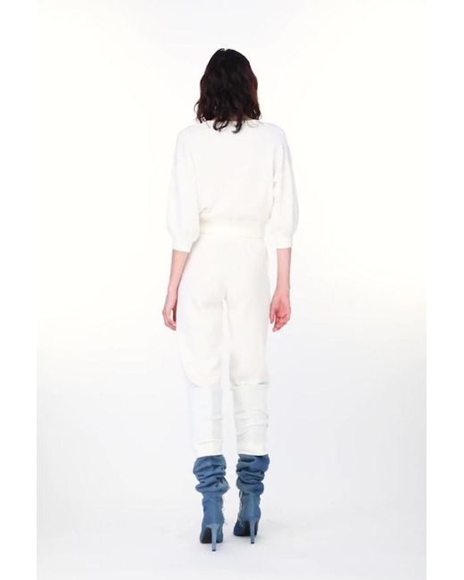 Pinko White Drawstring Fleece Joggers