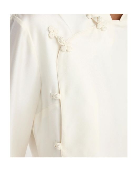 Rohe White Frog-Fastening Wide-Cuff Blouse