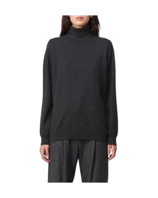 Brunello Cucinelli Black Roll-Neck Cashmere Knit