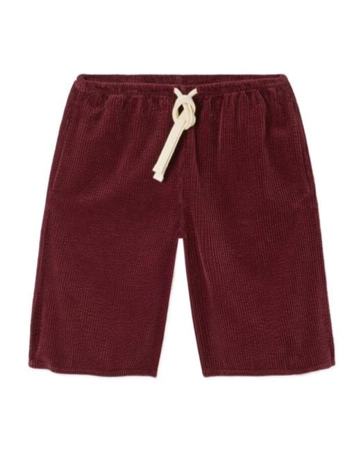 American Vintage Red Padow Corduroy Drawstring Shorts