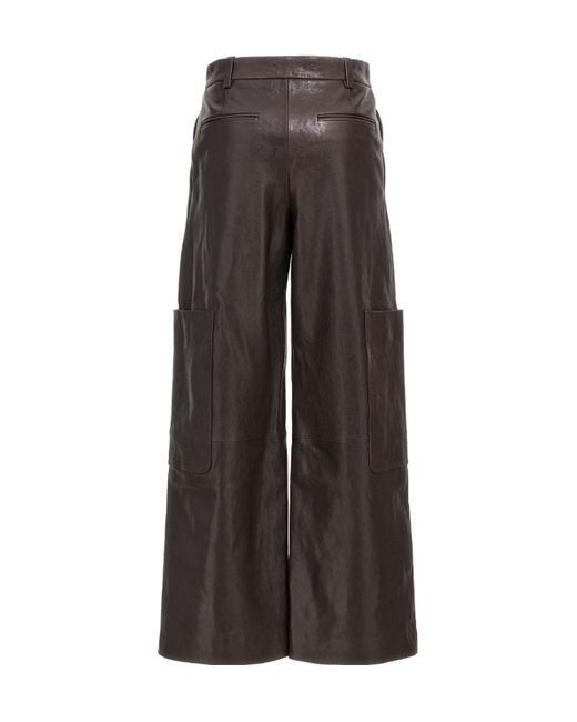 Khaite Black Caiton High-Waist Pants