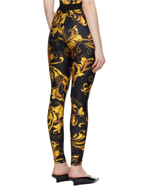 Versace Jeans Yellow Couture Barocco-Printed Stretched Leggings