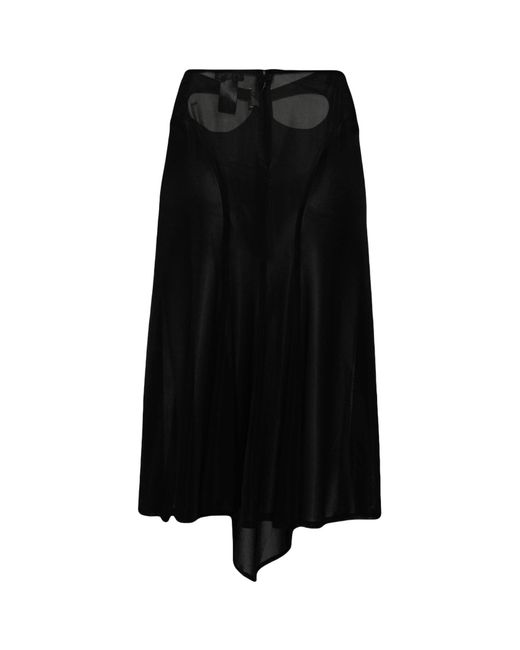Mugler Black M Hollow Mid-Length Skirt