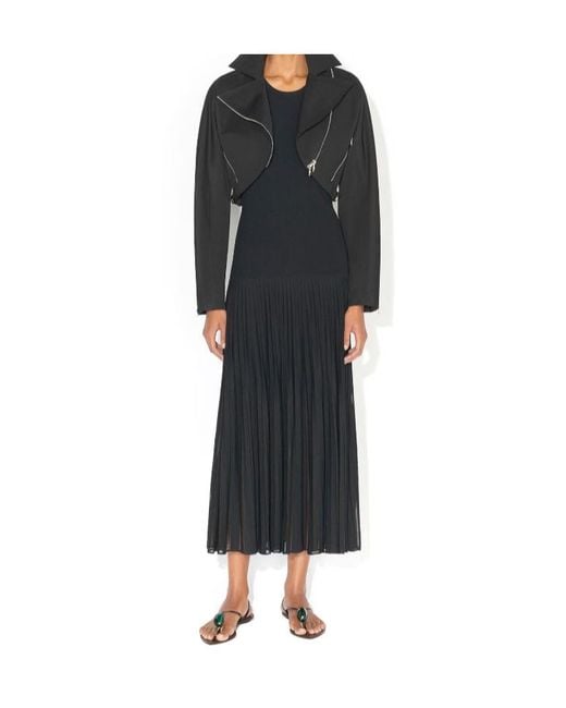 Alaïa Black Alaïa Pleated Knit Maxi Dress