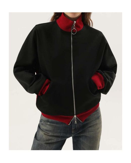 1989 STUDIO Red Ribbed Collar Coat for men
