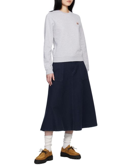 Maison Kitsuné Gray Maison Kitsuné Fox Head Patch Crewneck Sweatshirt