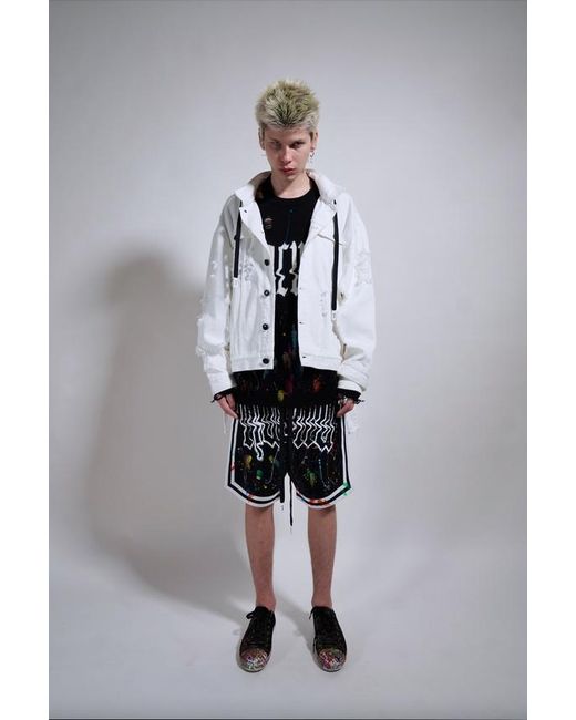 Haculla Black Painted Basketball Shorts for men