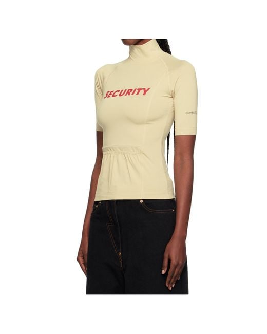 Pushbutton White Security Pocket Turtleneck Top