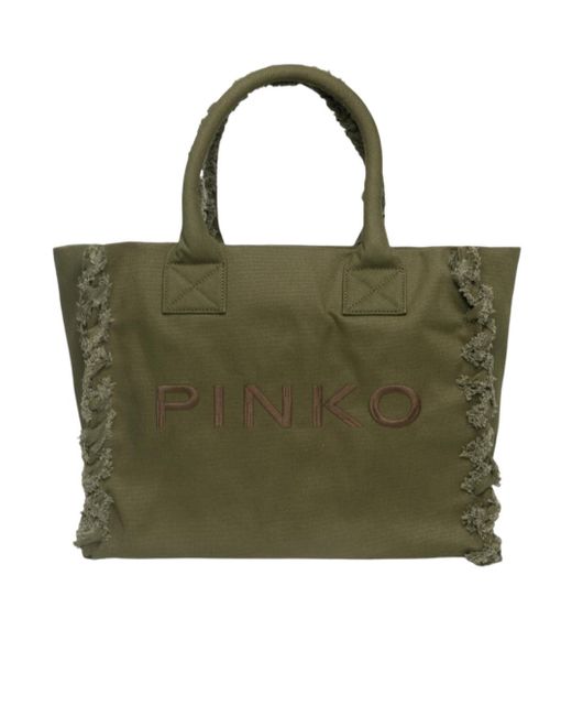 Pinko Green Double Handle Tote Bag