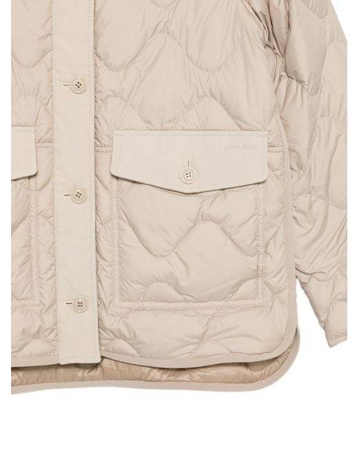 Woolrich Natural Quilted Buttoned Jacket