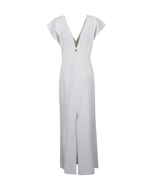 Patrizia Pepe White Ruffled Gown Dress