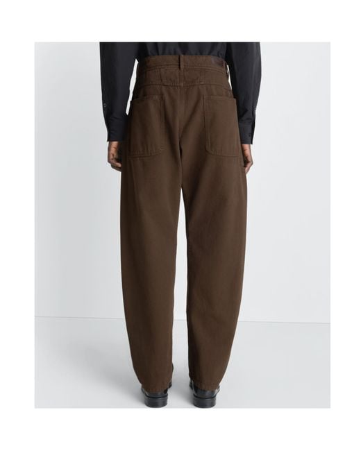 Lemaire Brown Twisted Workwear Straight-Leg Pants for men
