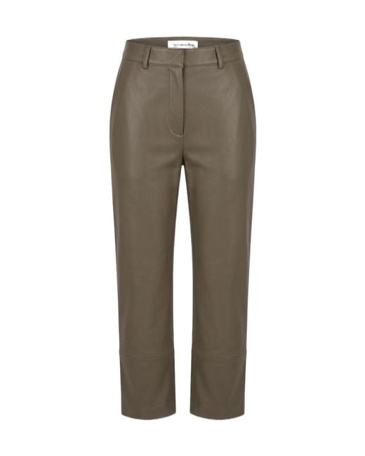 Frankie Shop Gray Lior Leather Trousers