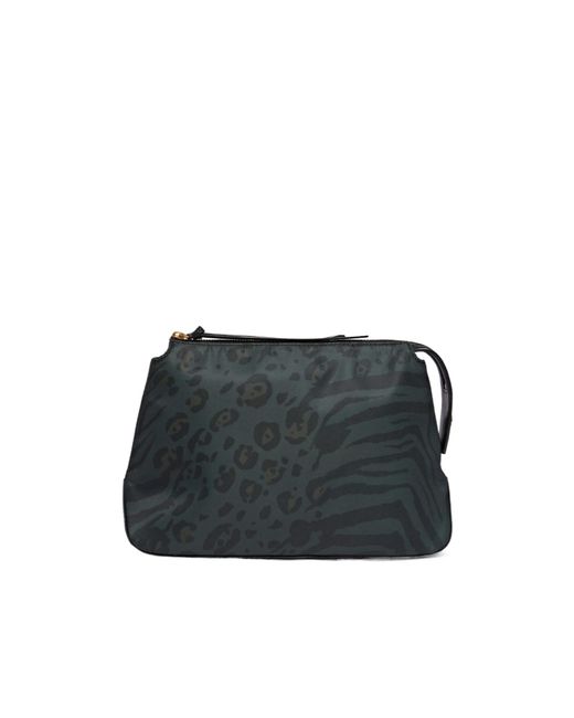 Pinko Black Printed Zipped Clutch Bag