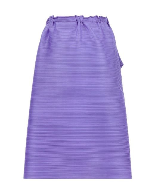 Pleats Please Issey Miyake Purple Pleated Skirt