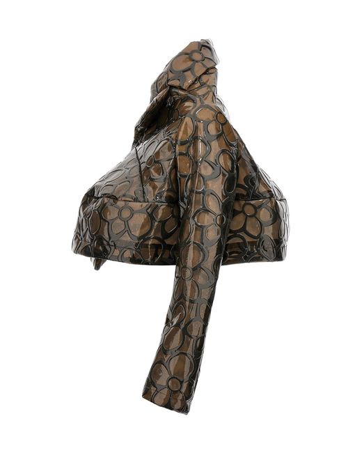 Comme des Garçons Brown Floral Pvc Cropped Jacket