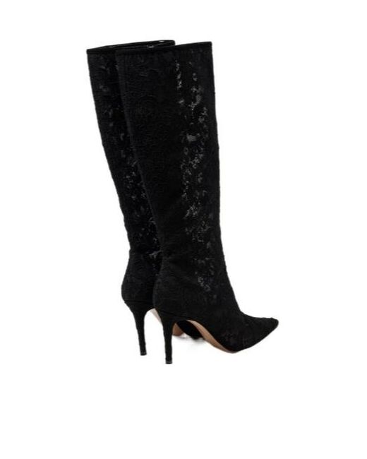 Gianvito Rossi Black Lace-Up Knee-High Boots