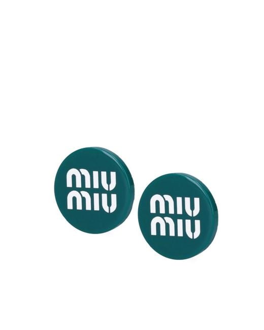 Miu Miu Blue Logo Earring