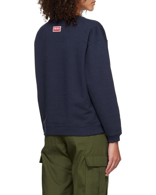 KENZO Blue Logo Printed Crewneck Sweatshirt