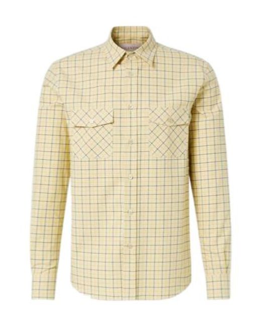 Valentino Natural Checked Cotton Shirt for men