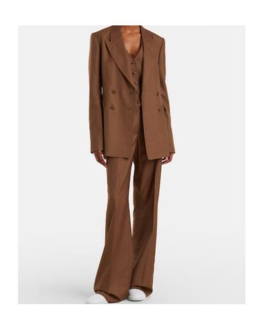 Gabriela Hearst Brown Wool And Silk Flared Pants