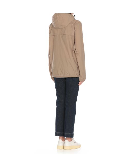 K-Way Brown Le Vrai 4.0 Claude Hooded Jacket for men